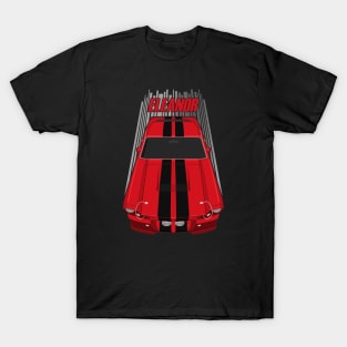 Ford Mustang Shelby GT500 Eleanor 1967 Fastback - Red and Black Stripes T-Shirt